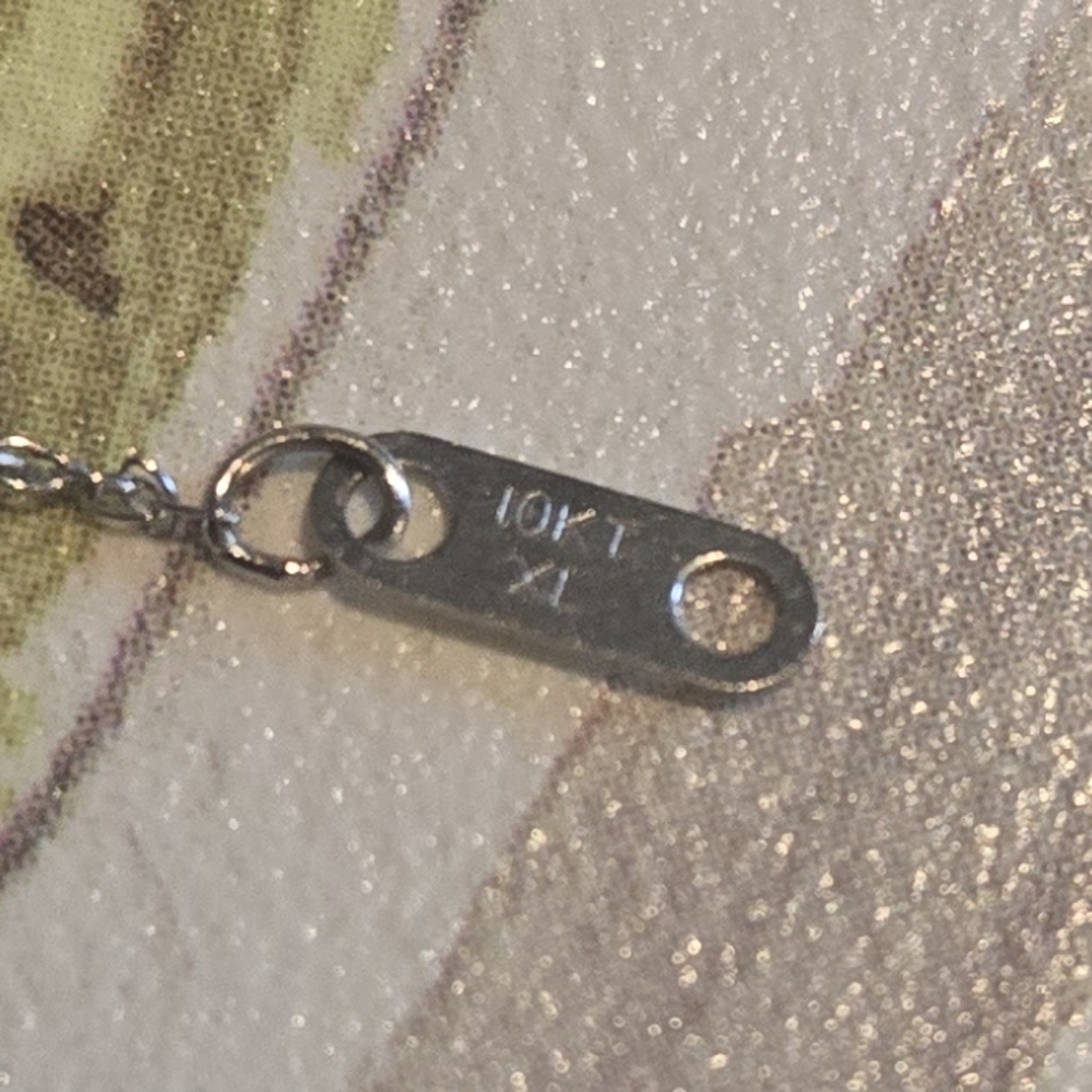 10k Chain 925 Sterling Pendant With Blue And White Topaz Stones - Picture 4 of 4